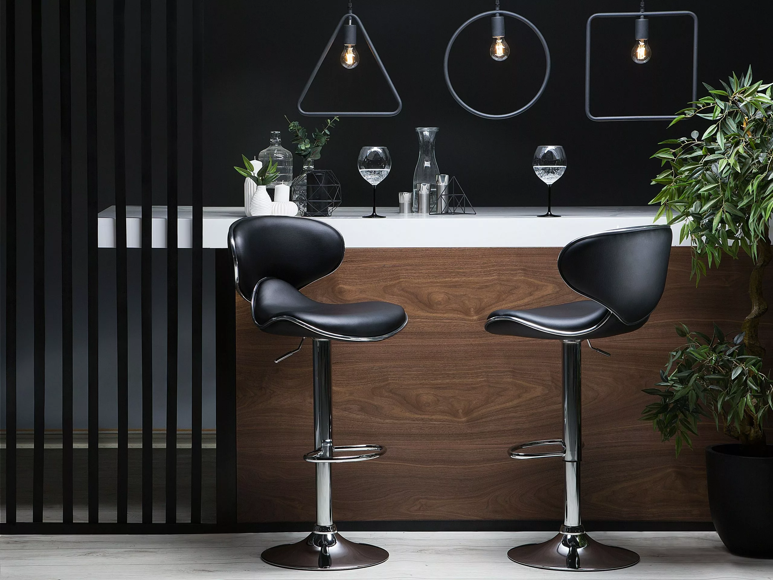 Beliani Conjunto De 2 Taburetes De Bar Negros CONWAY 4 Beliani Conjunto De 2 Taburetes De Bar Negros CONWAY - Imagen 2