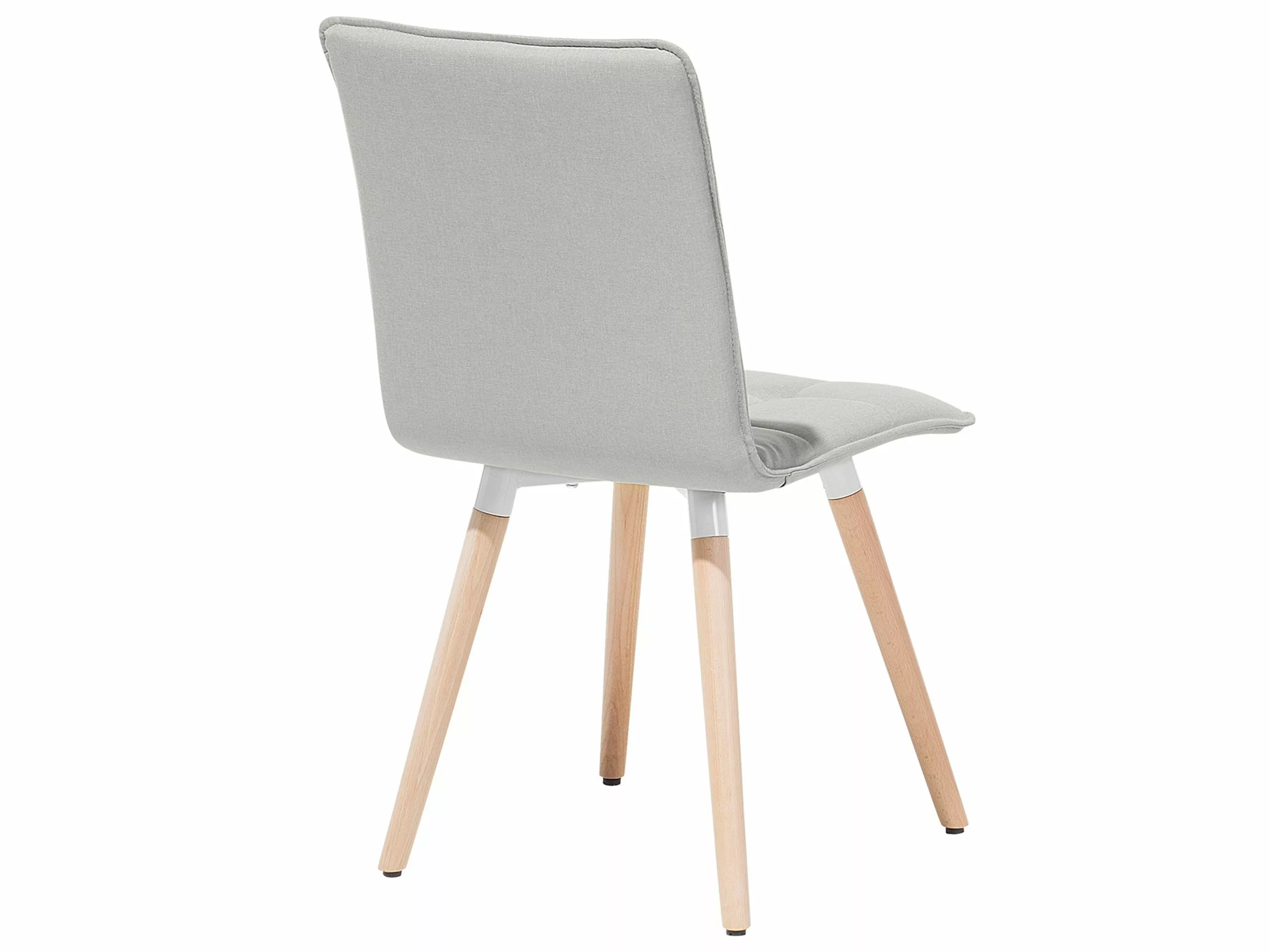 Beliani Conjunto De 2 Sillas De Comedor De Poliéster Gris Claro/madera Clara BROOKLYN - Imagen 9