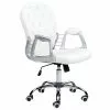 Beliani Silla De Oficina Reclinable De Piel Sintética Blanco/plateado/negro PRINCESS -Sillas Ventas undef src sa picid 744610 type whitesh image