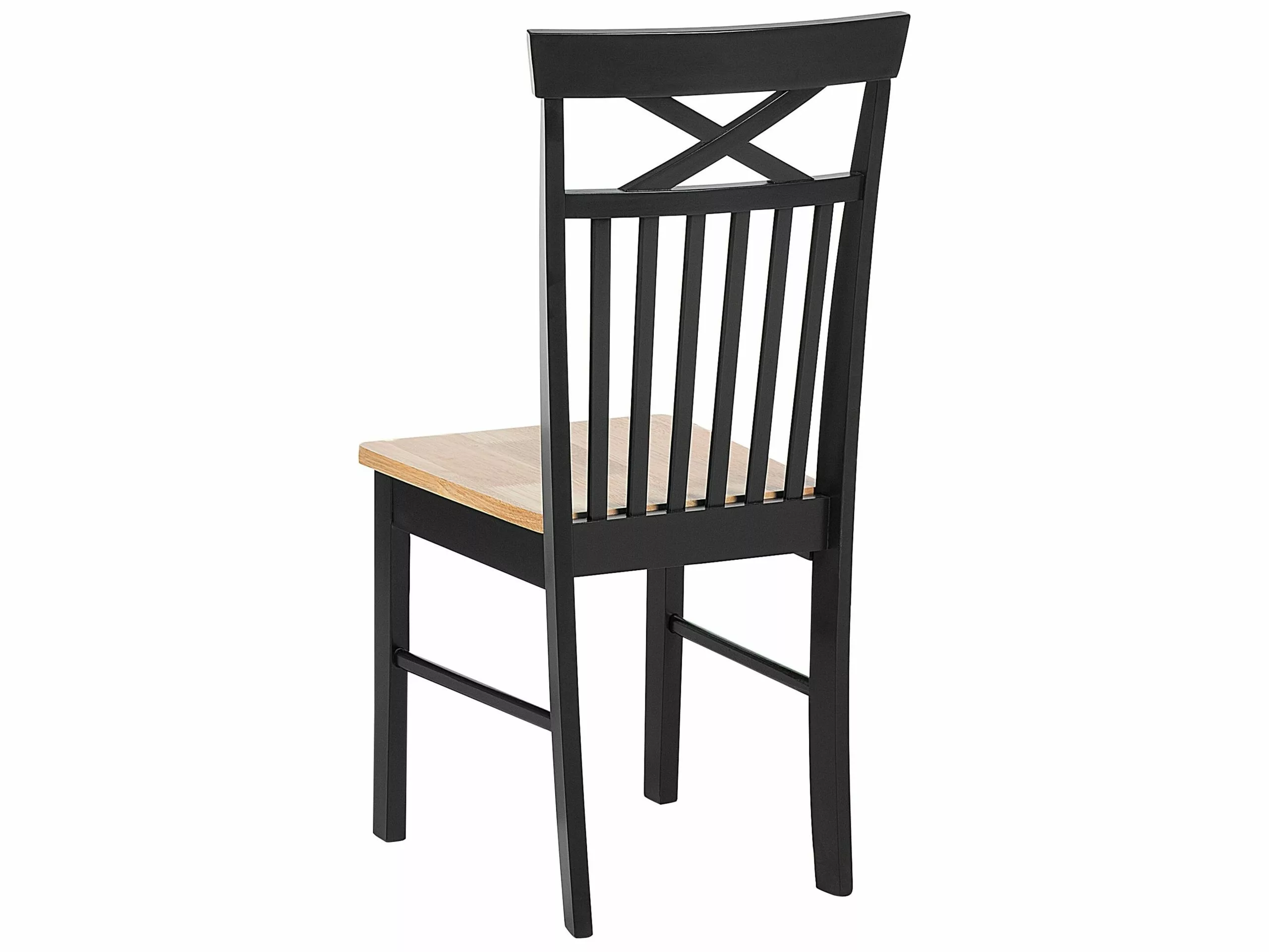 Beliani Conjunto De 2 Sillas De Comedor De Madera De Caucho Clara/negro HOUSTON 12 Beliani Conjunto De 2 Sillas De Comedor De Madera De Caucho Clara/negro HOUSTON - Imagen 10
