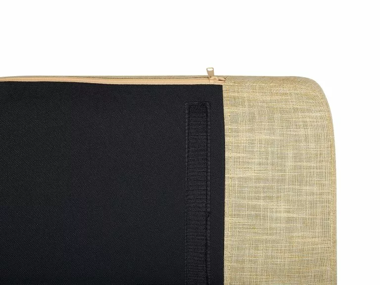 Beliani Silla Mecedora De Poliéster Amarillo/madera Clara/negro ARRIE - Imagen 6