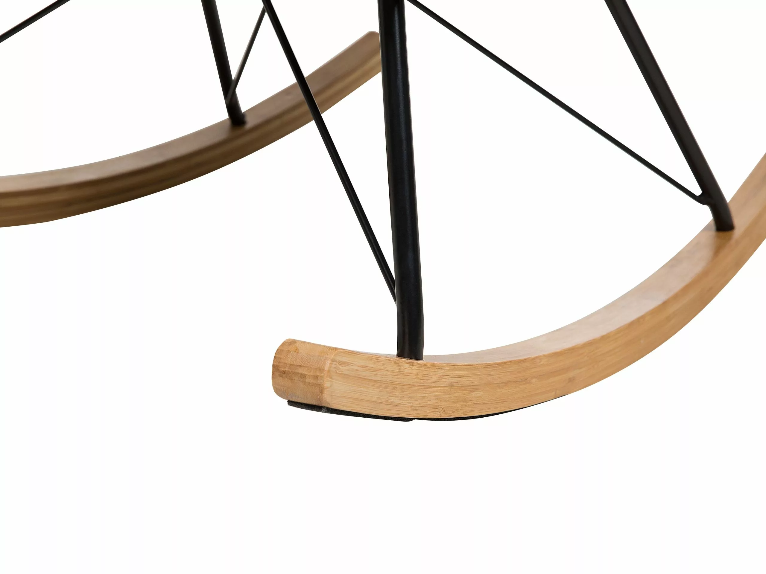 Beliani Silla Mecedora De Terciopelo Gris Oscuro/madera Clara/negro ELLAN - Imagen 8