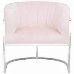 Beliani Sillón De Terciopelo Rosa LARVIK -Sillas Ventas undef src sa picid 747093 type whitesh image scaled