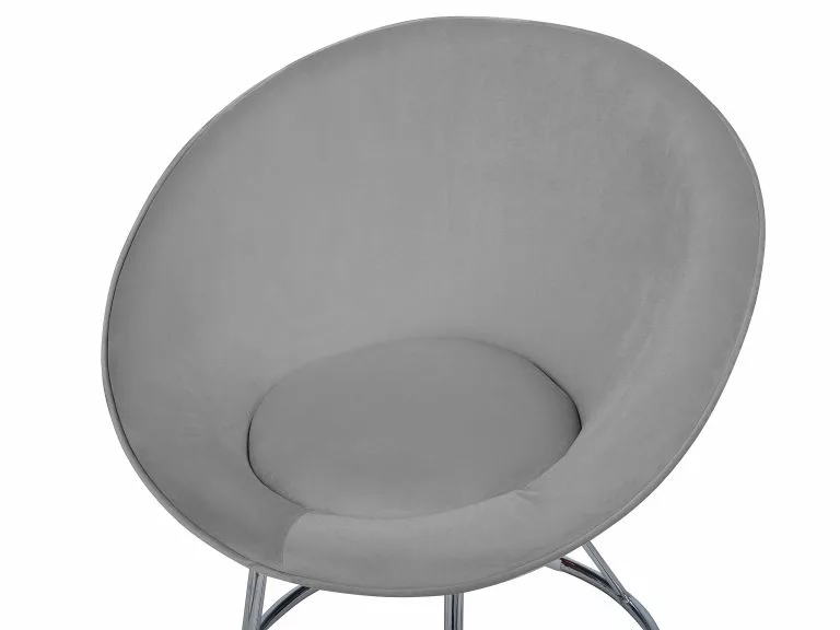 Beliani Silla De Terciopelo Gris FLOBY 7 Beliani Silla De Terciopelo Gris FLOBY - Imagen 5