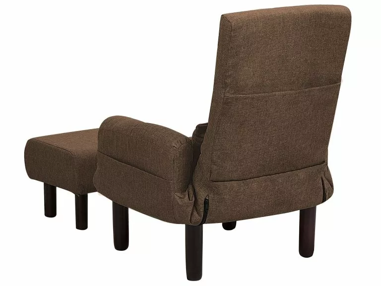 Beliani Sillón Reclinable Marrón Con Reposapiés OLAND 7 Beliani Sillón Reclinable Marrón Con Reposapiés OLAND - Imagen 5