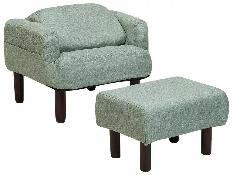 Beliani Sillón Reclinable Con Reposapiés Verde OLAND 8 Beliani Sillón Reclinable Con Reposapiés Verde OLAND - Imagen 6