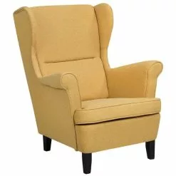Beliani Sillón De Poliéster Amarillo/marrón ABSON