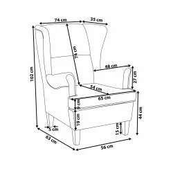 Beliani Sillón De Poliéster Azul Claro/marrón ABSON -Sillas Ventas undef src sa picid 747429 type whitesh image scaled