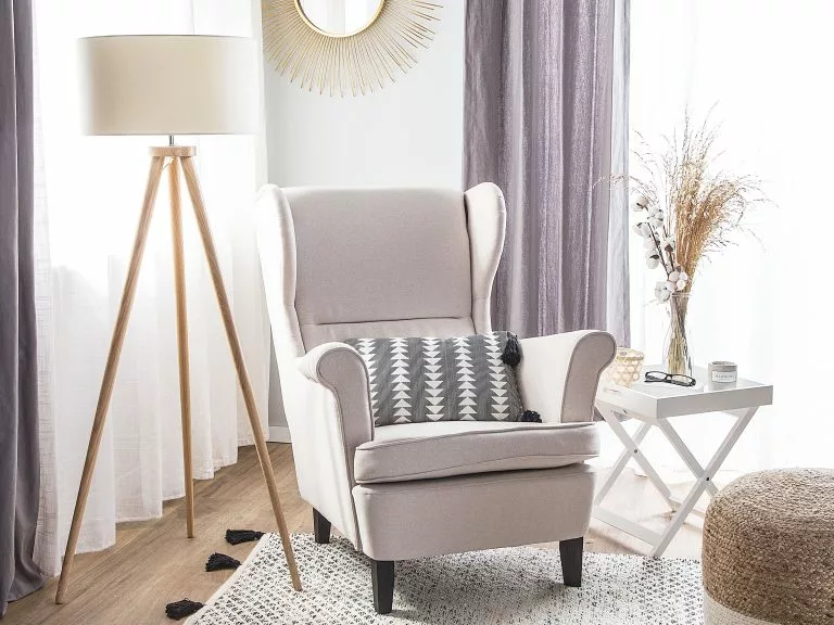 Beliani Sillón De Poliéster Beige Claro/negro ABSON 4 Beliani Sillón De Poliéster Beige Claro/negro ABSON - Imagen 2