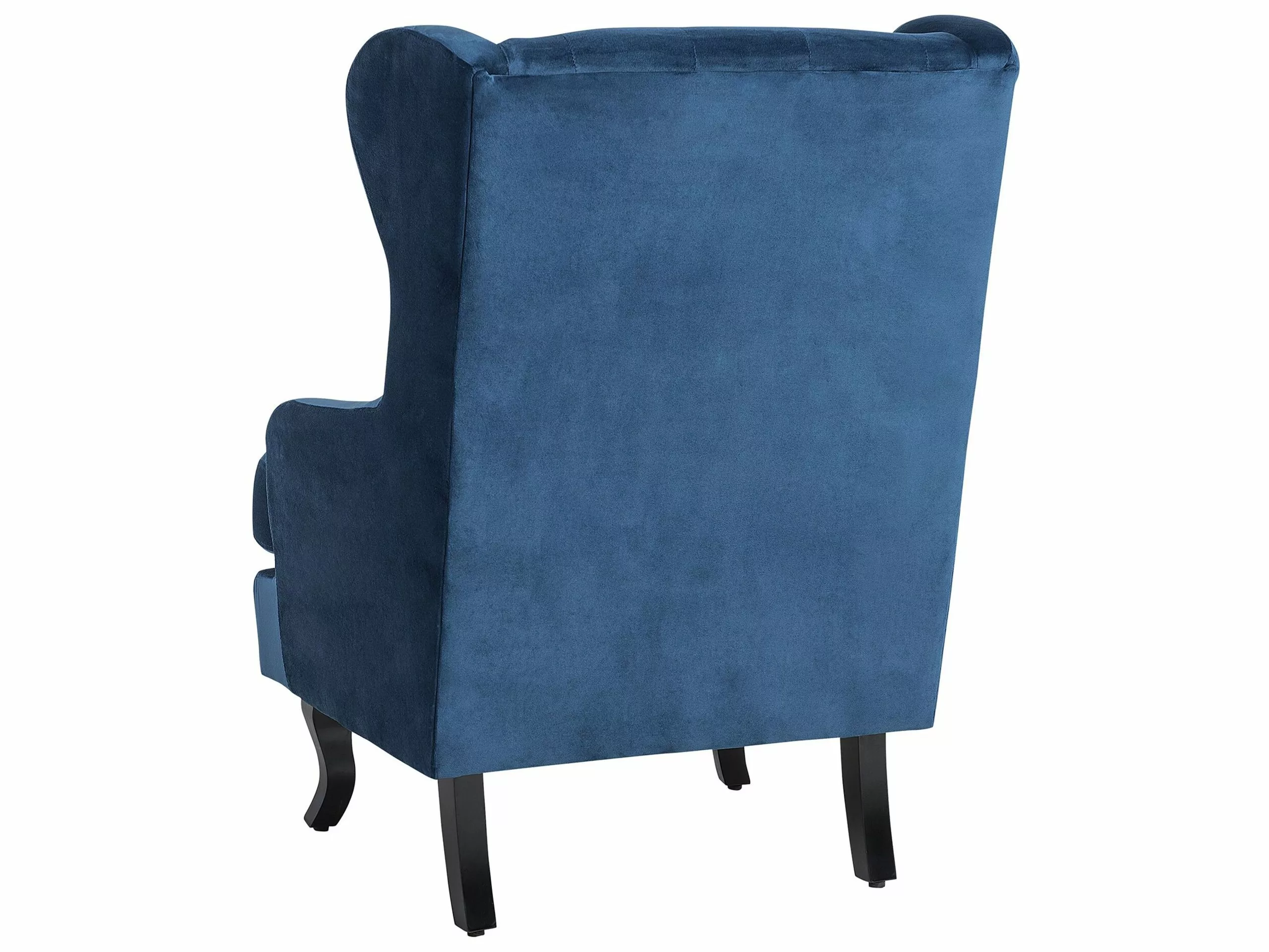 Beliani Sillón De Terciopelo Azul Oscuro/negro ALTA 7 Beliani Sillón De Terciopelo Azul Oscuro/negro ALTA - Imagen 5