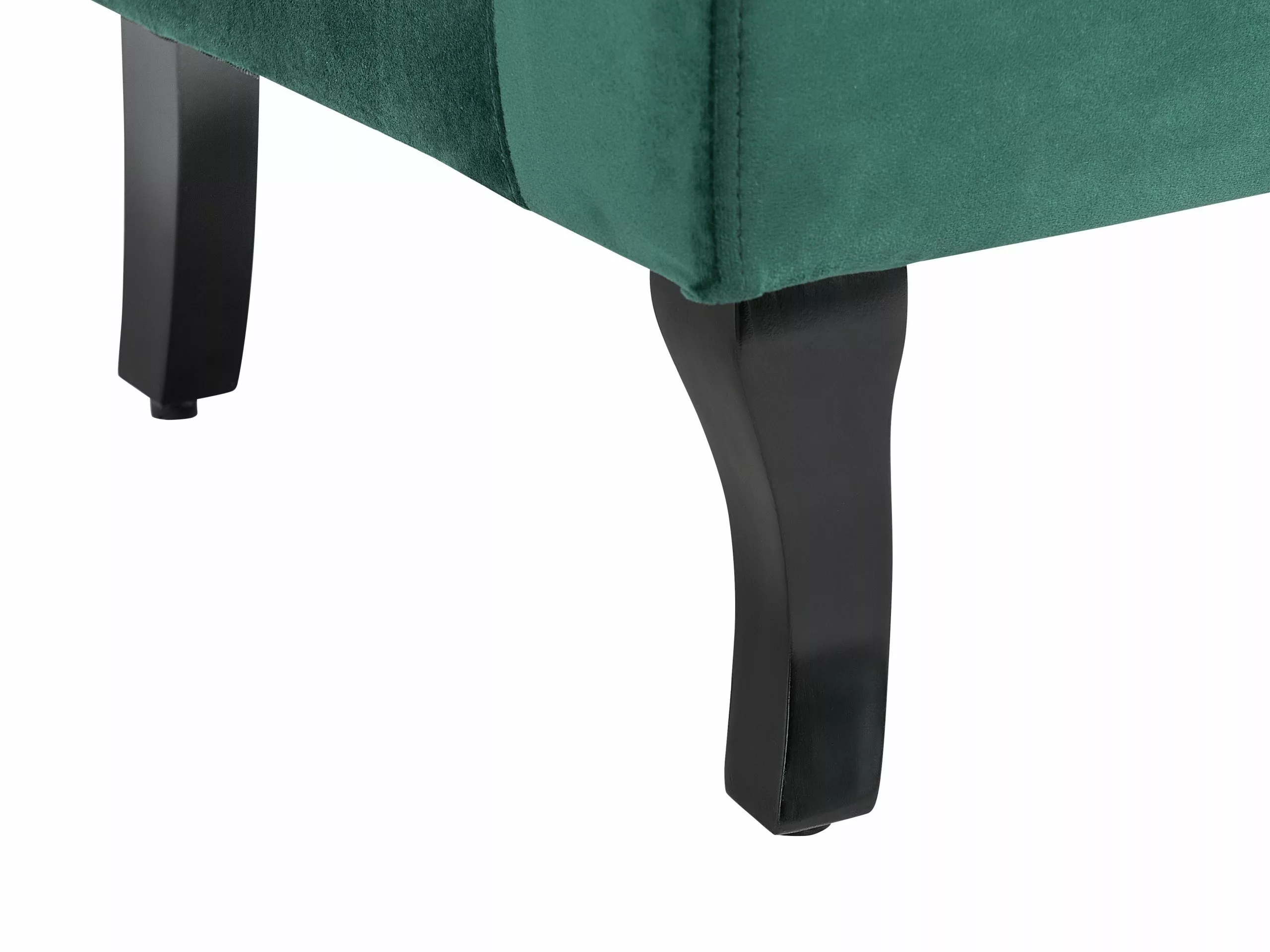 Beliani Sillón De Terciopelo Verde Oscuro/negro ALTA - Imagen 8