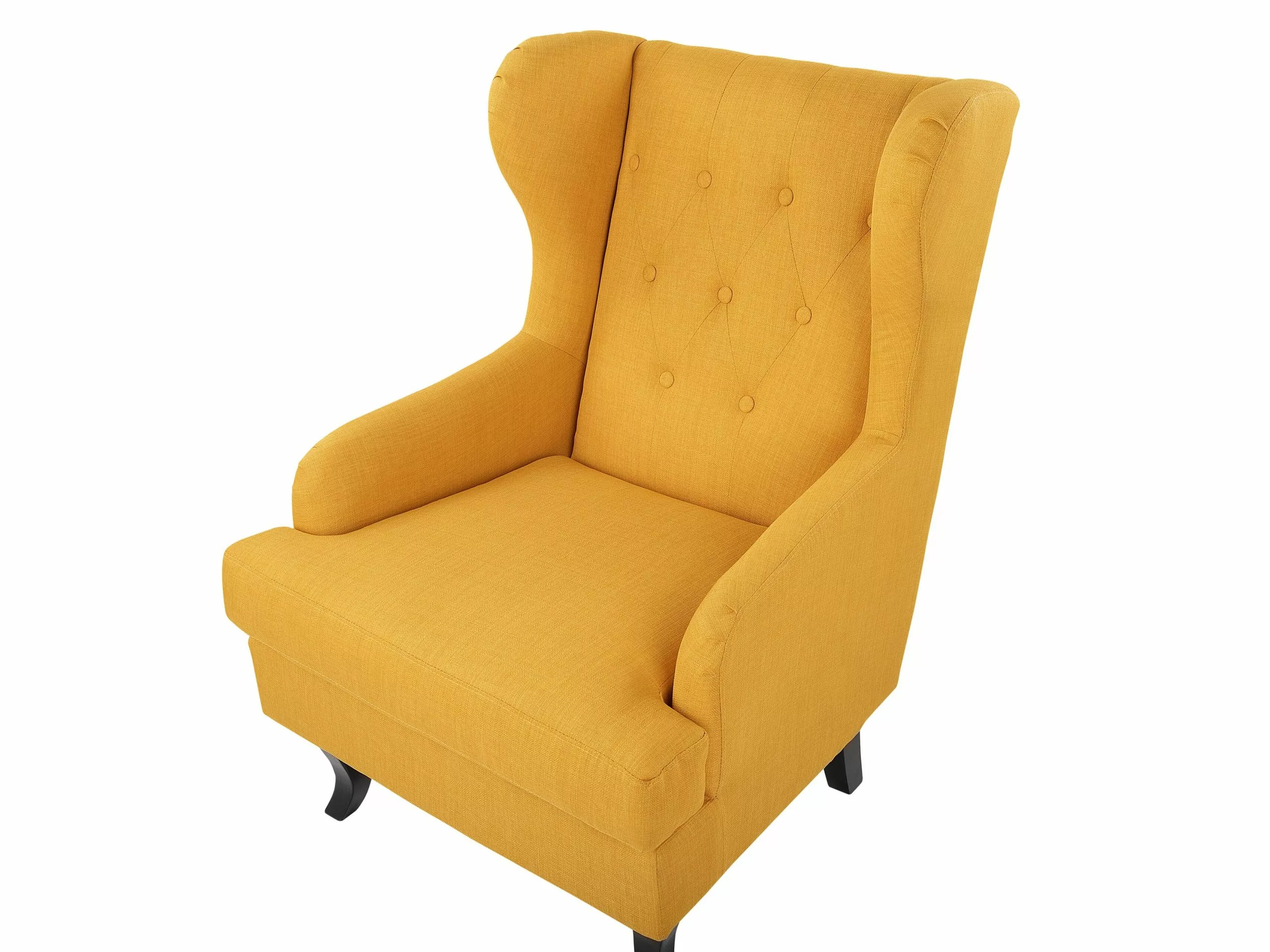 Beliani Sillón De Poliéster Amarillo/negro ALTA - Imagen 5