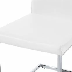 Beliani Conjunto De 2 Sillas De Comedor De Piel Sintética Blanco/plateado ROCKFORD -Sillas Ventas undef src sa picid 751525 type whitesh image scaled