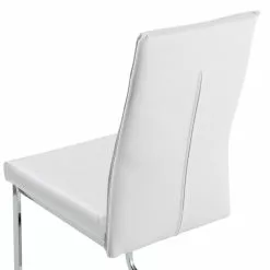 Beliani Conjunto De 2 Sillas De Comedor De Piel Sintética Blanco/plateado ROCKFORD -Sillas Ventas undef src sa picid 751526 type whitesh image scaled