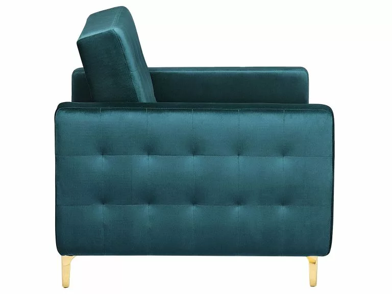 Beliani Sillón De Terciopelo Verde Azulado ABERDEEN - Imagen 6
