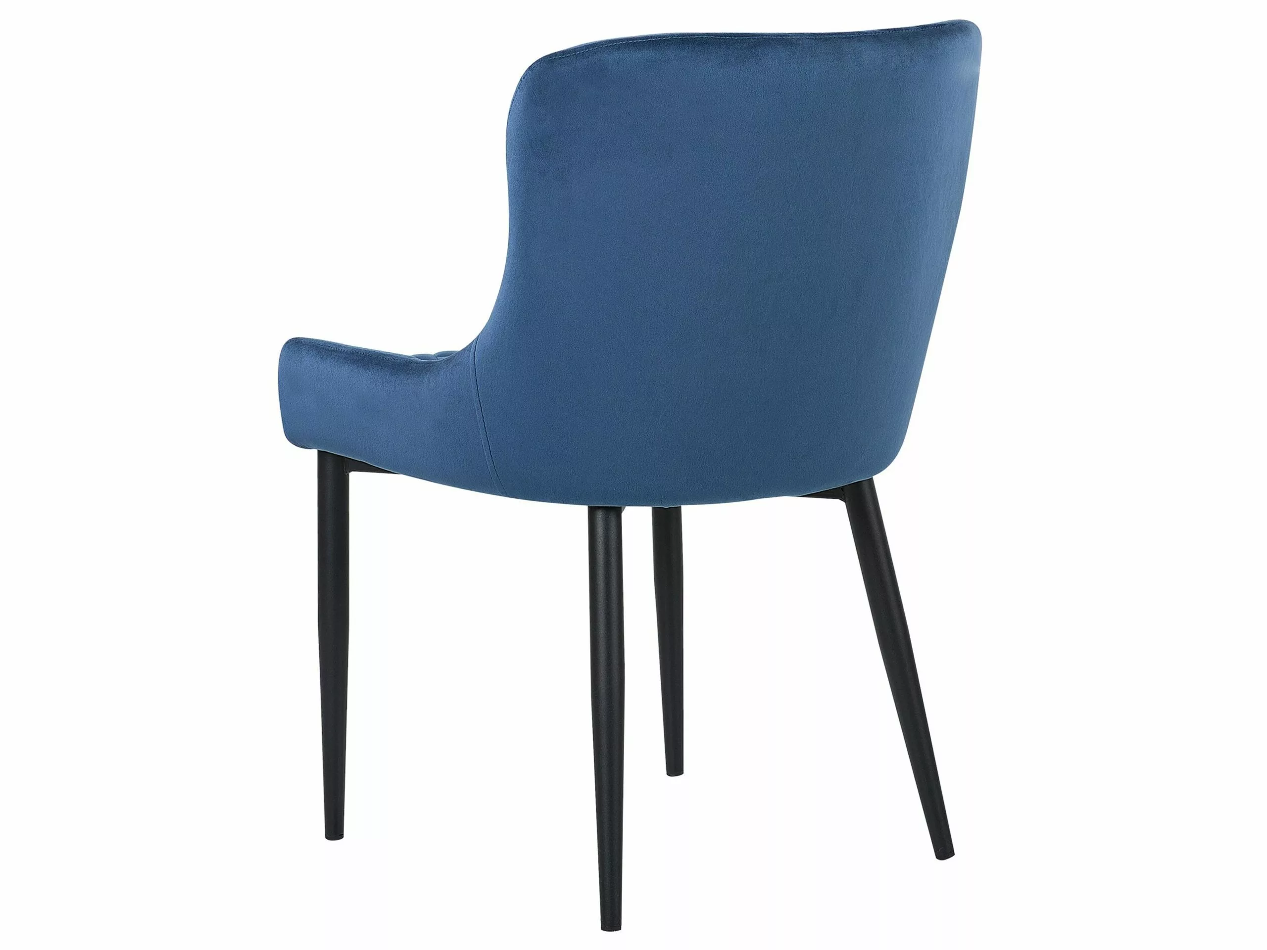 Beliani Conjunto De 2 Sillas De Comedor De Terciopelo Azul Marino/negro SOLANO - Imagen 8