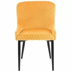 Beliani Conjunto De 2 Sillas De Comedor De Terciopelo Amarillo/negro SOLANO -Sillas Ventas undef src sa picid 752193 type whitesh image scaled