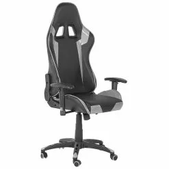 Beliani Silla De Oficina Reclinable De Piel Sintética Negro/plateado KNIGHT -Sillas Ventas undef src sa picid 752217 type whitesh image scaled