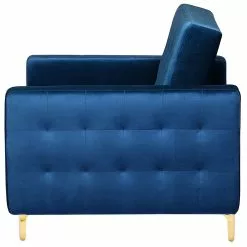 Beliani Sillón De Terciopelo Azul Marino/dorado ABERDEEN -Sillas Ventas undef src sa picid 752537 type whitesh image scaled