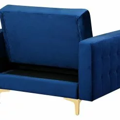 Beliani Sillón De Terciopelo Azul Marino/dorado ABERDEEN -Sillas Ventas undef src sa picid 752538 type whitesh image scaled
