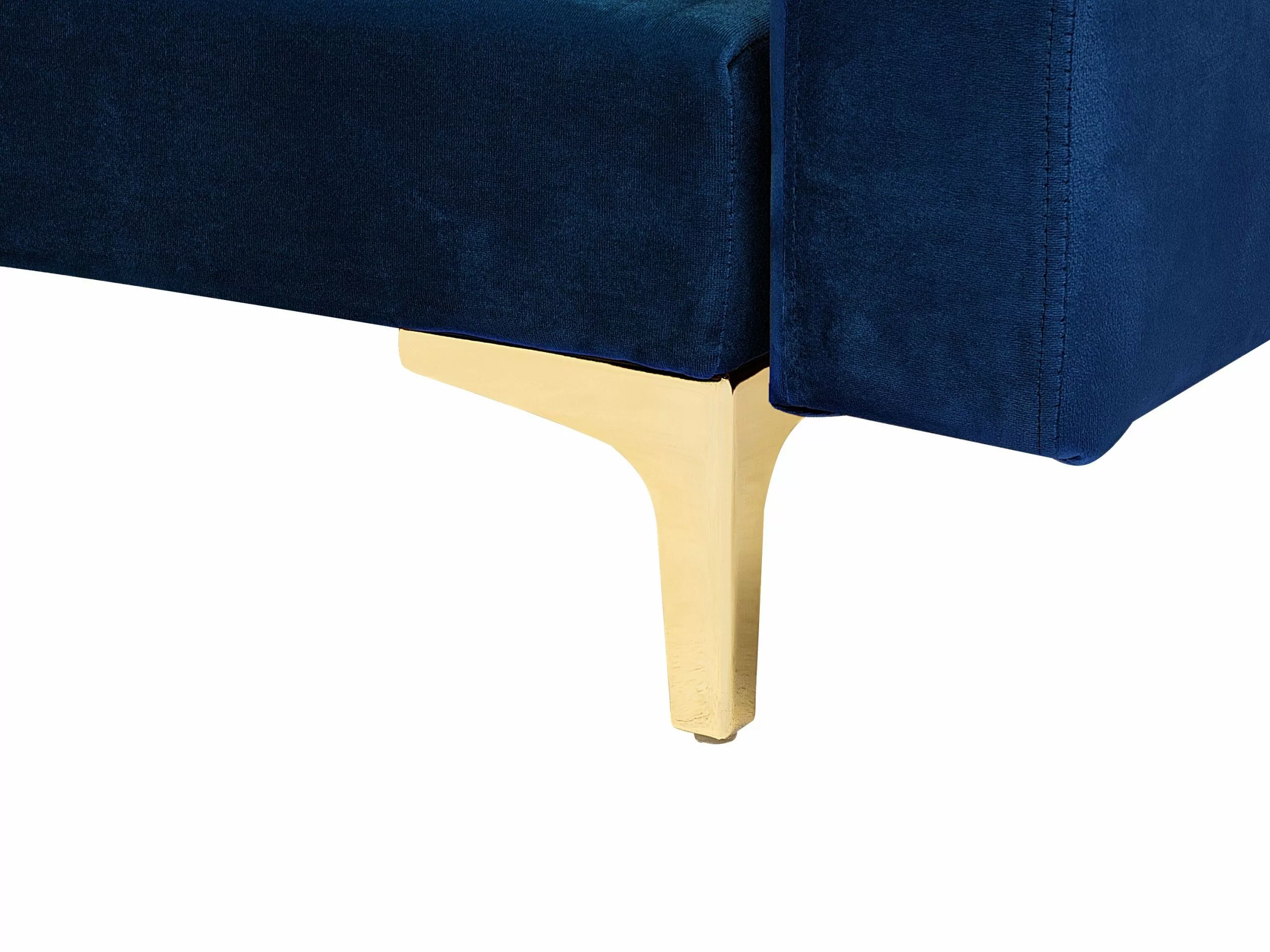 Beliani Sillón De Terciopelo Azul Marino/dorado ABERDEEN - Imagen 8