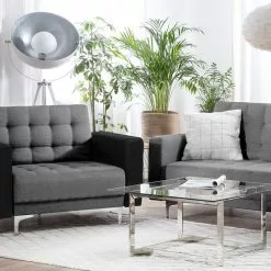 Beliani Sillón Tapizado Gris Claro/negro ABERDEEN -Sillas Ventas undef src sa picid 752928 type color image scaled