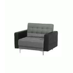 Beliani Sillón Tapizado Gris Claro/negro ABERDEEN -Sillas Ventas undef src sa picid 752929 type whitesh image