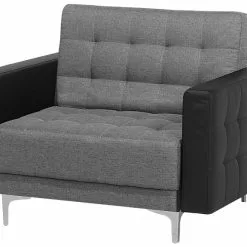 Beliani Sillón Tapizado Gris Claro/negro ABERDEEN -Sillas Ventas undef src sa picid 752930 type whitesh image scaled