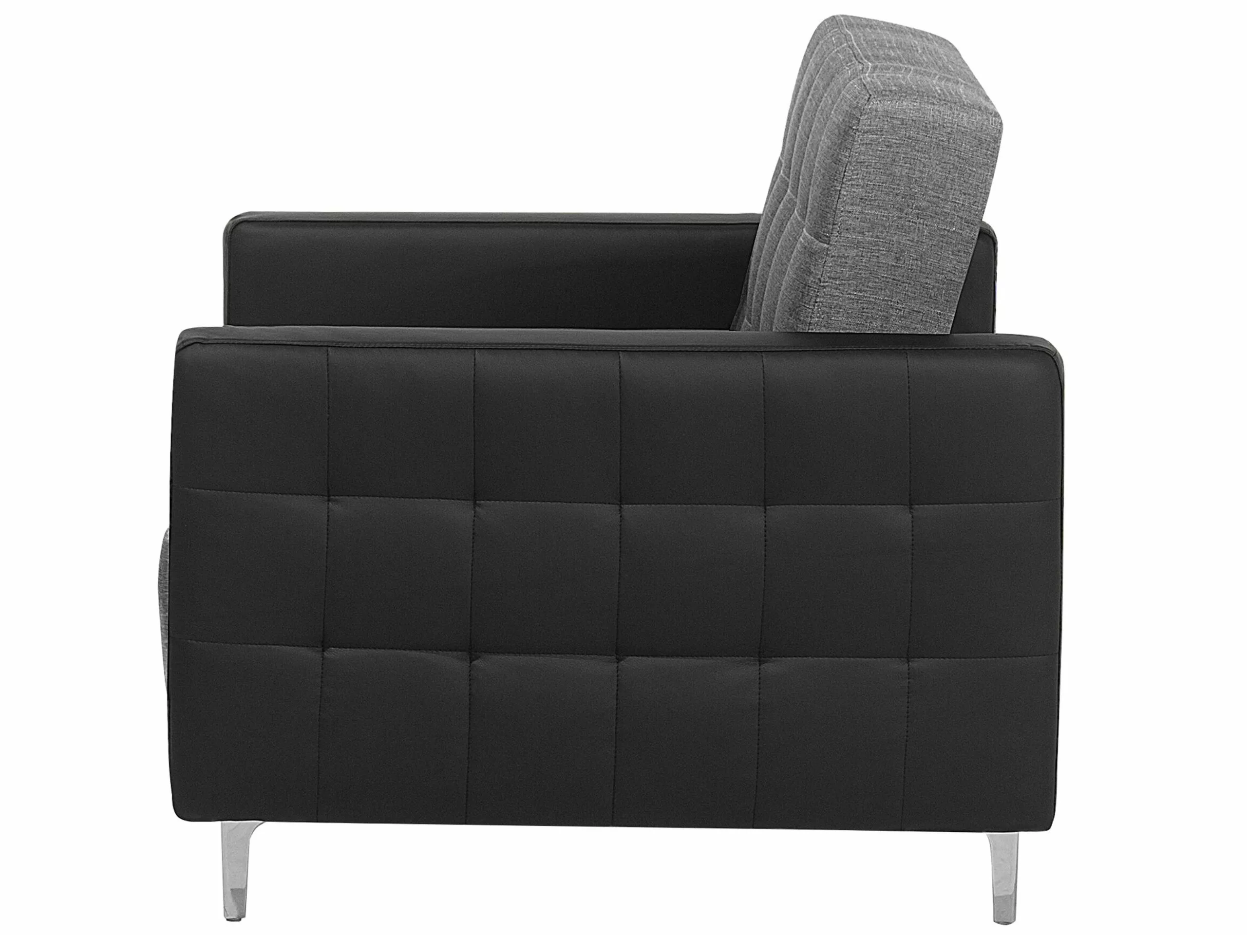 Beliani Sillón Tapizado Gris Claro/negro ABERDEEN - Imagen 6