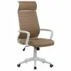 Beliani Silla Oficina Reclinable De Poliéster Marrón Claro/blanco LEADER -Sillas Ventas undef src sa picid 753746 type whitesh image