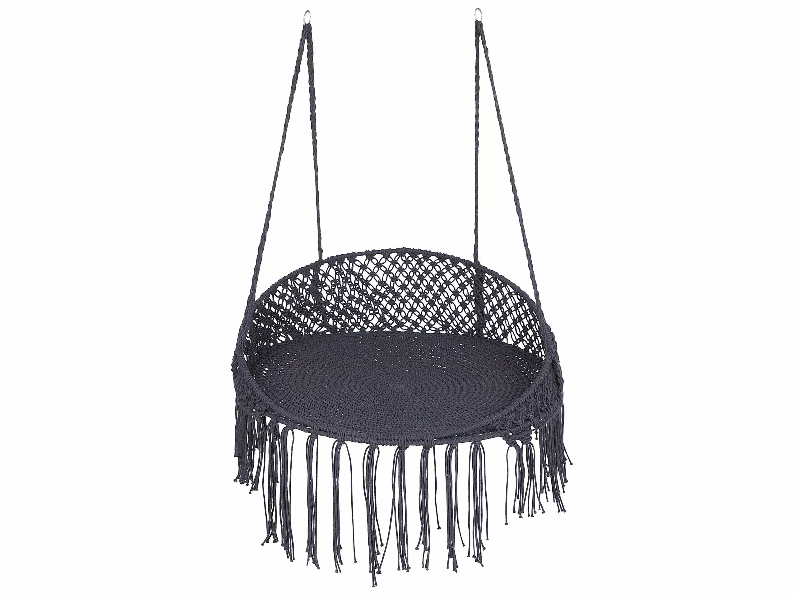 Beliani Silla Colgante De Algodón Negro BUNYAN