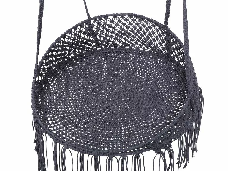 Beliani Silla Colgante De Algodón Negro BUNYAN - Imagen 4