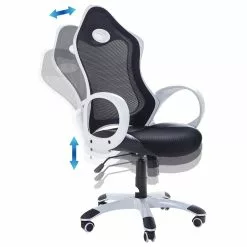 Beliani Silla De Oficina Reclinable De Poliéster Negro/blanco ICHAIR 15 Beliani Silla De Oficina Reclinable De Poliéster Negro/blanco ICHAIR -Sillas Ventas undef src sa picid 754974 type whitesh image scaled