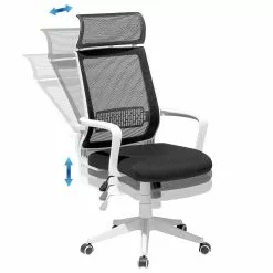 Beliani Silla De Oficina Reclinable De Poliéster Negro/blanco LEADER -Sillas Ventas undef src sa picid 755583 type whitesh image scaled