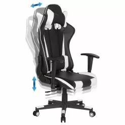 Beliani Silla De Oficina Reclinable De Piel Sintética Negro/blanco GAMER 18 Beliani Silla De Oficina Reclinable De Piel Sintética Negro/blanco GAMER -Sillas Ventas undef src sa picid 756245 type whitesh image scaled