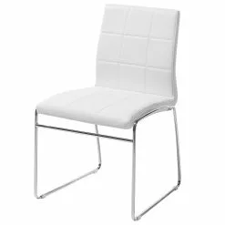 Beliani Conjunto De 2 Sillas De Comedor De Piel Sintética Blanco/plateado KIRON -Sillas Ventas undef src sa picid 756922 type whitesh image scaled