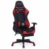 Beliani Silla De Oficina De Piel Sintética Negro/rojo VICTORY -Sillas Ventas undef src sa picid 759160 type whitesh image
