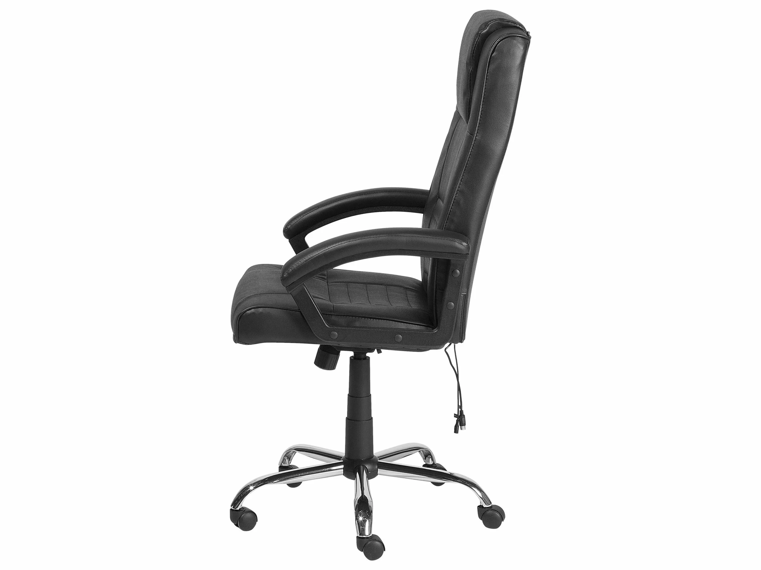Beliani Silla De Oficina Reclinable De Piel Sintética Negra COMFORT 7 Beliani Silla De Oficina Reclinable De Piel Sintética Negra COMFORT - Imagen 5