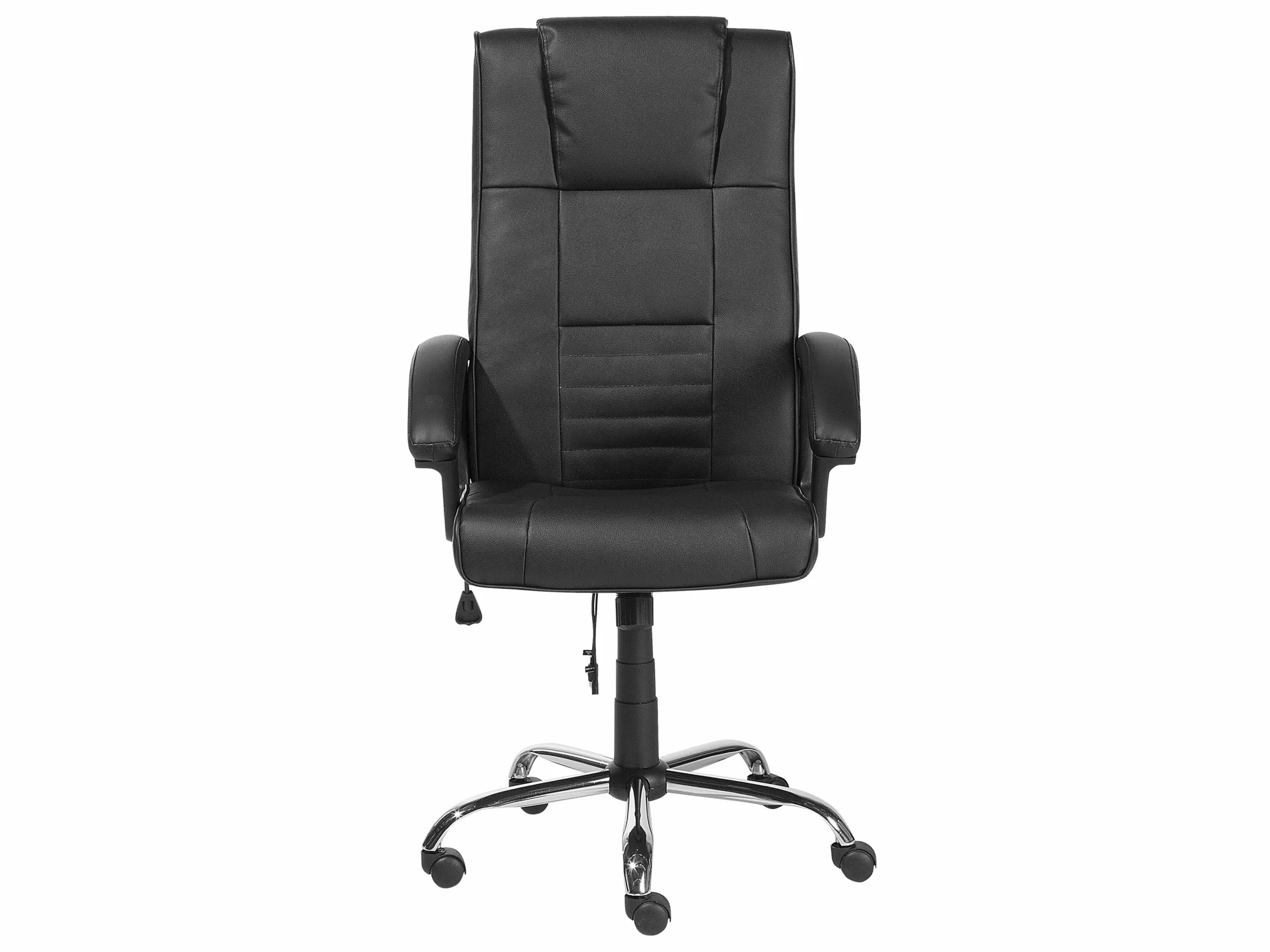 Beliani Silla De Oficina Reclinable De Piel Sintética Negra COMFORT 6 Beliani Silla De Oficina Reclinable De Piel Sintética Negra COMFORT - Imagen 4