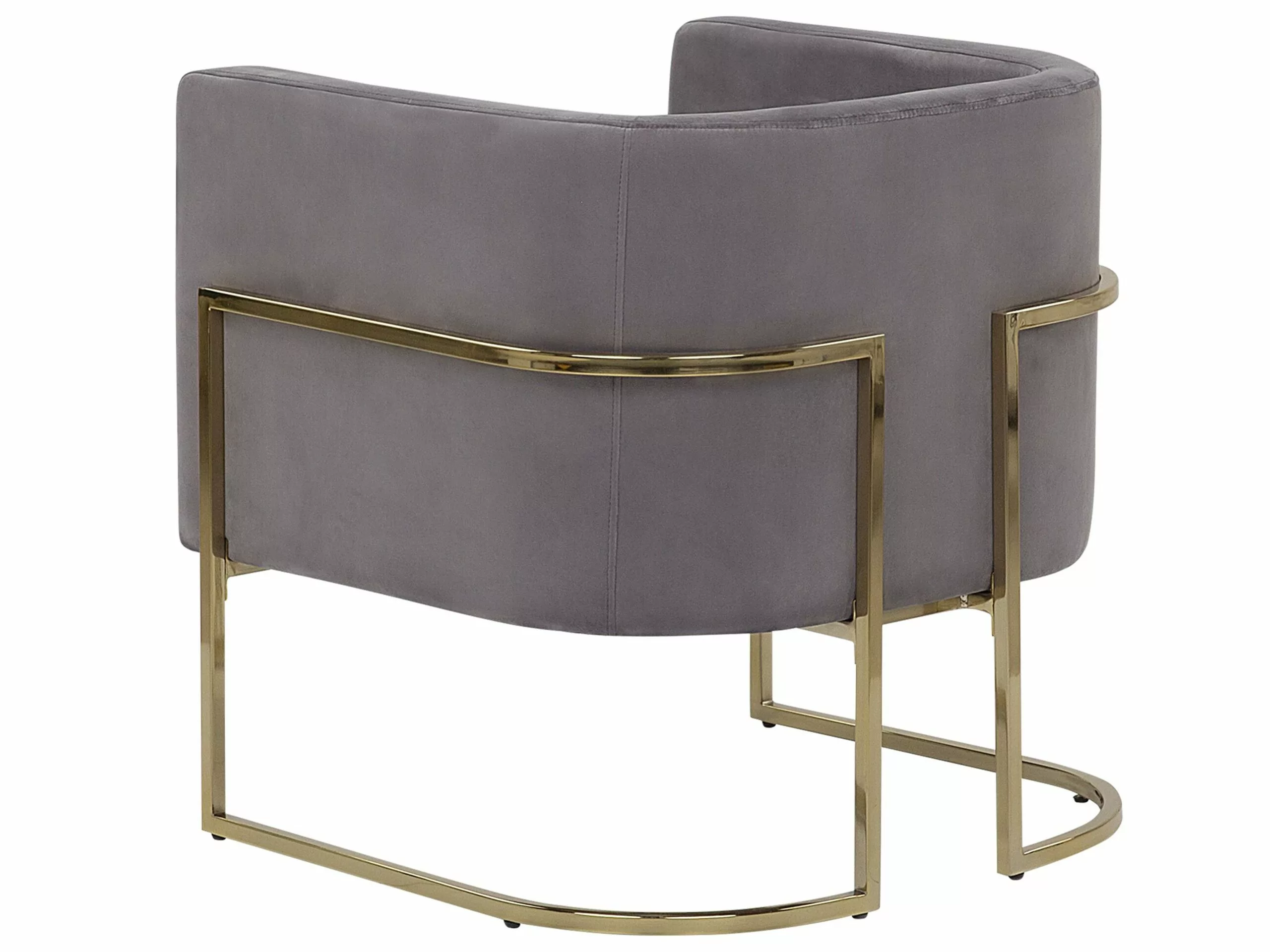 Beliani Sillón De Terciopelo Gris SIRKKA - Imagen 3