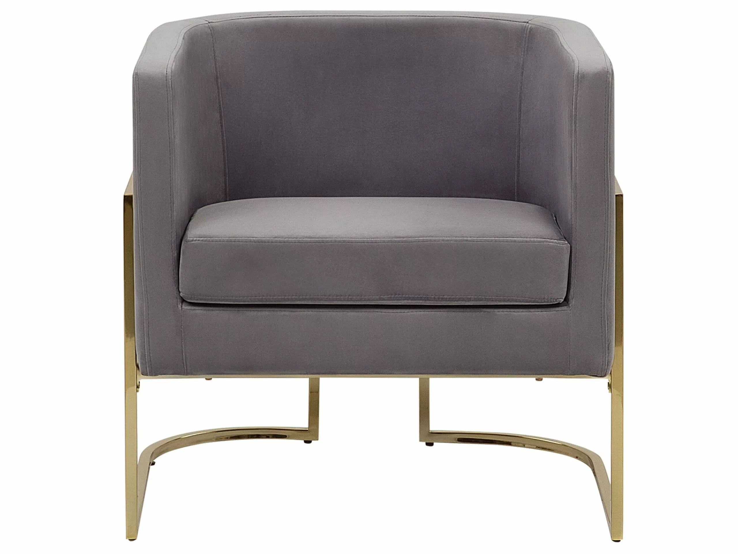 Beliani Sillón De Terciopelo Gris SIRKKA - Imagen 4