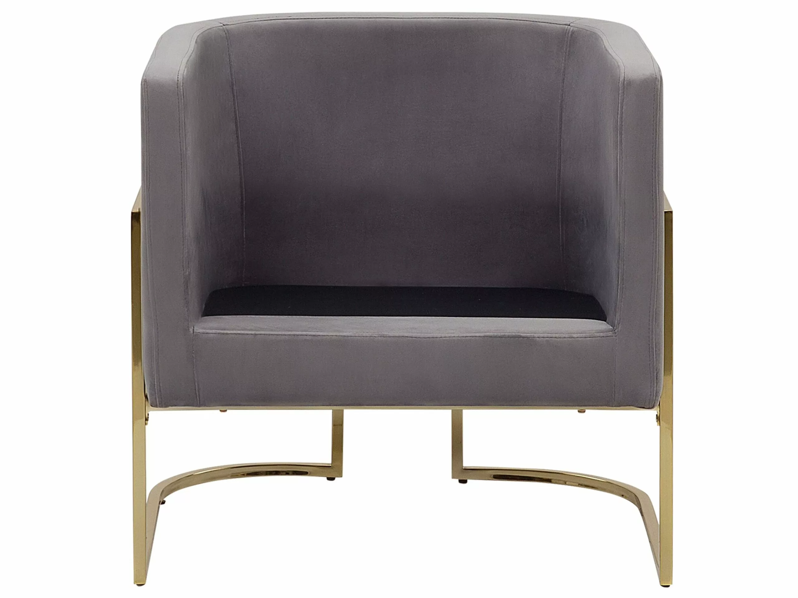 Beliani Sillón De Terciopelo Gris SIRKKA - Imagen 5