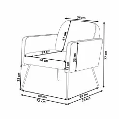 Beliani Sillón De Terciopelo Amarillo NARKEN -Sillas Ventas undef src sa picid 761687 type whitesh image scaled