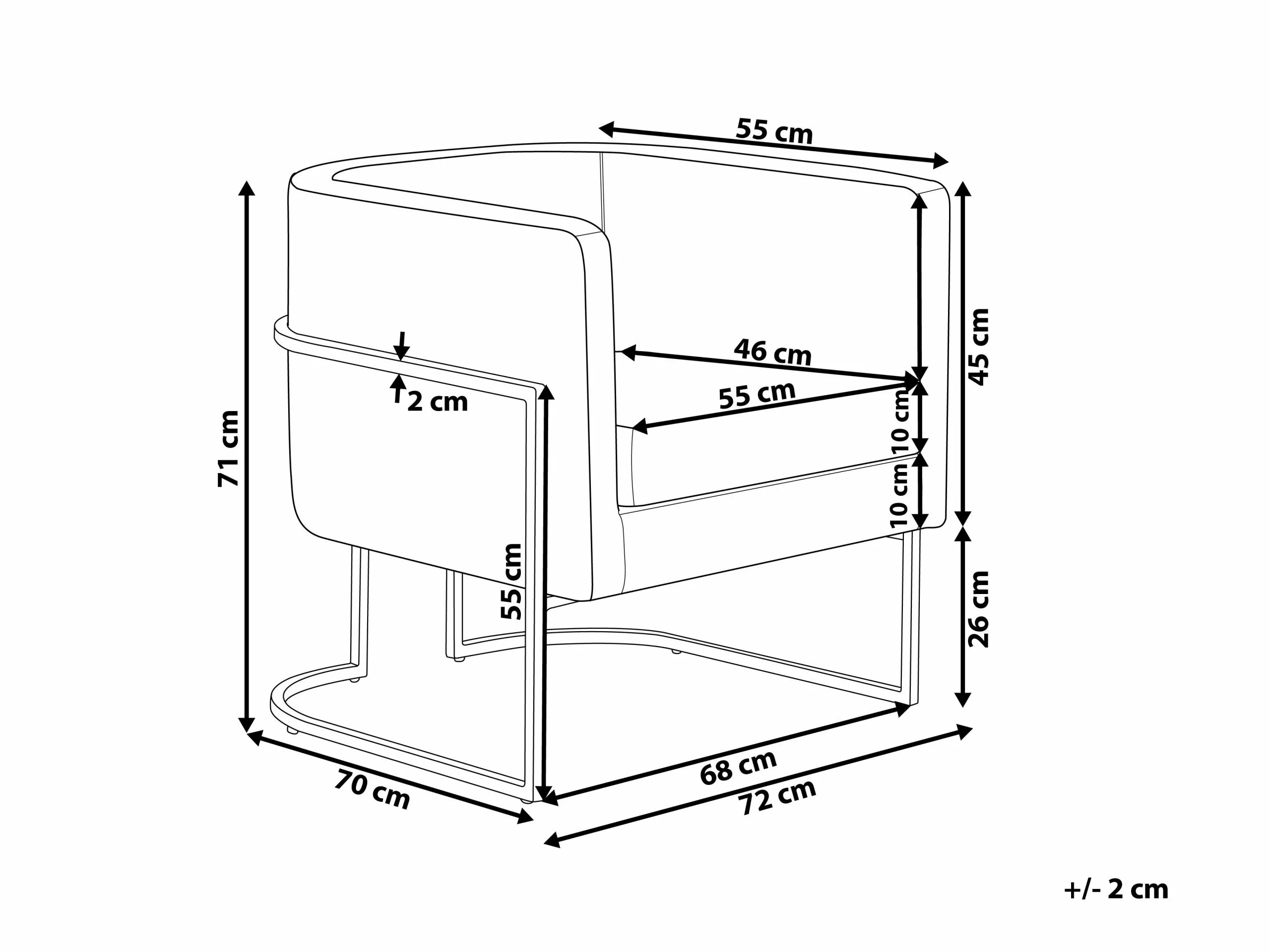 Beliani Sillón De Terciopelo Gris SIRKKA - Imagen 9