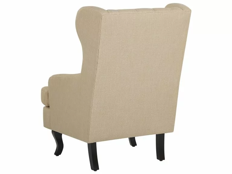 Beliani Sillón De Poliéster Beige/negro ALTA - Imagen 4