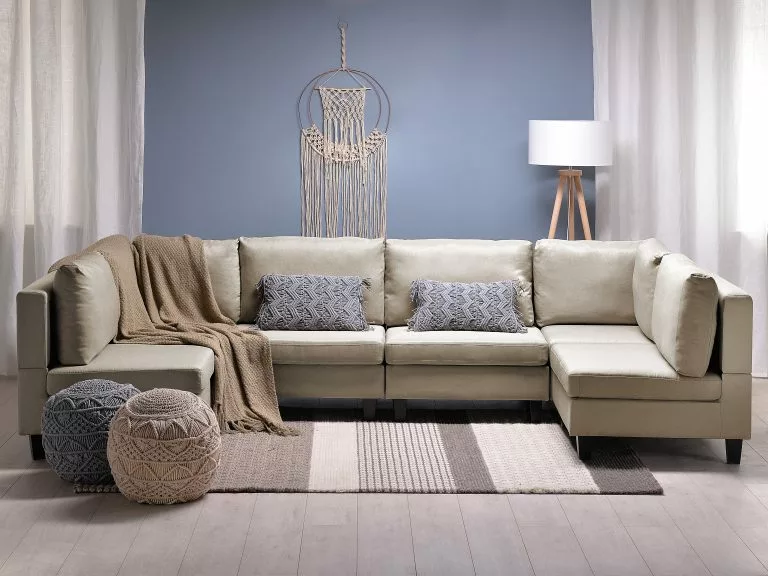 Beliani Sillón Modular Tapizado Beige FEVIK 5 Beliani Sillón Modular Tapizado Beige FEVIK - Imagen 3