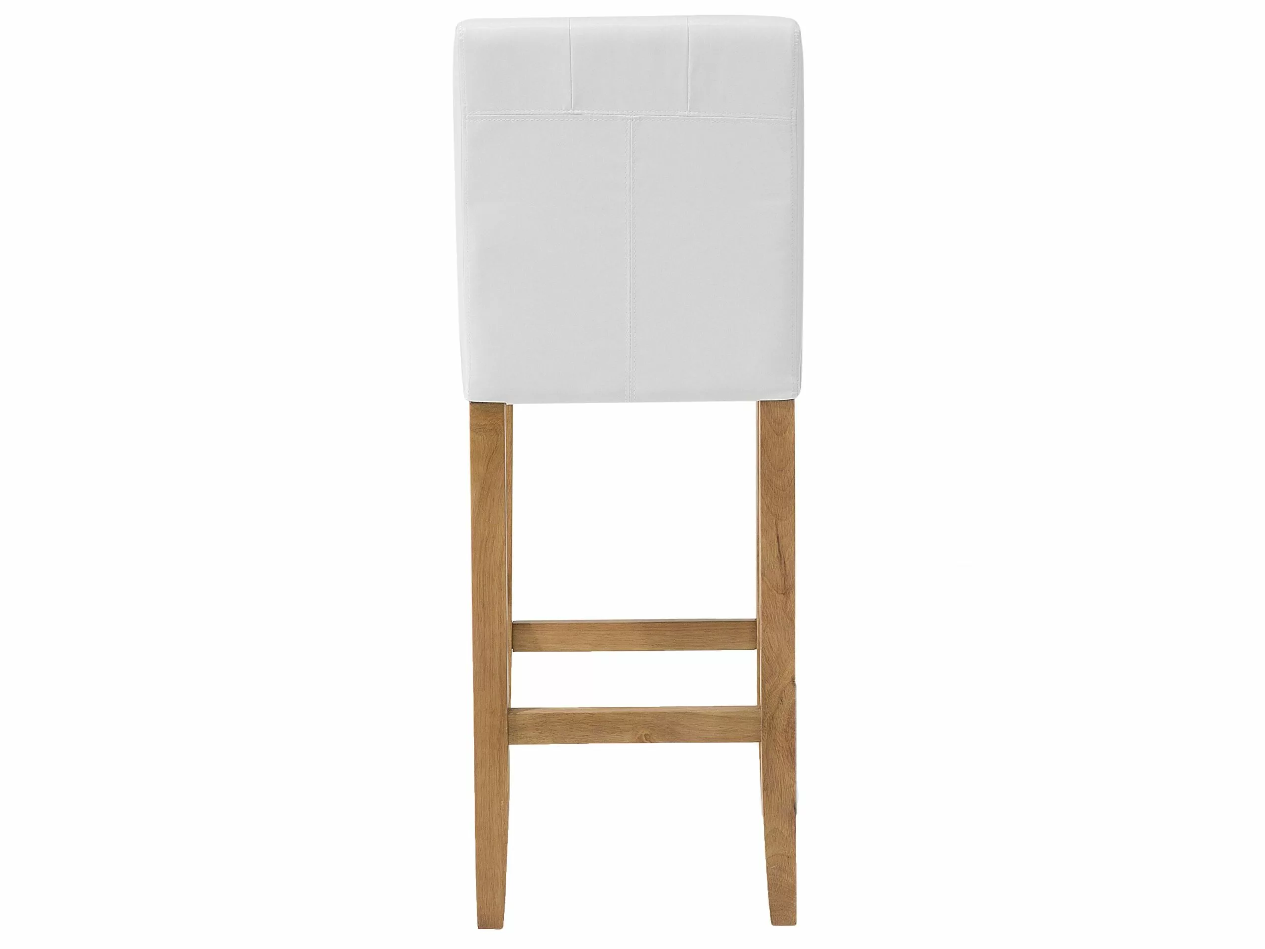 Beliani Silla De Bar De Piel Sintética Blanco Crema/madera Clara MADISON - Imagen 5