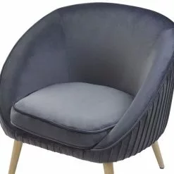 Beliani Sillón De Terciopelo Gris TROMSO -Sillas Ventas undef src sa picid 767254 type whitesh image scaled