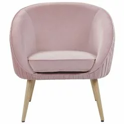 Beliani Sillón De Terciopelo Rosa TROMSO -Sillas Ventas undef src sa picid 767271 type whitesh image scaled