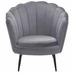 Beliani Sillón De Terciopelo Gris/negro LOVIKKA -Sillas Ventas undef src sa picid 767301 type whitesh image scaled